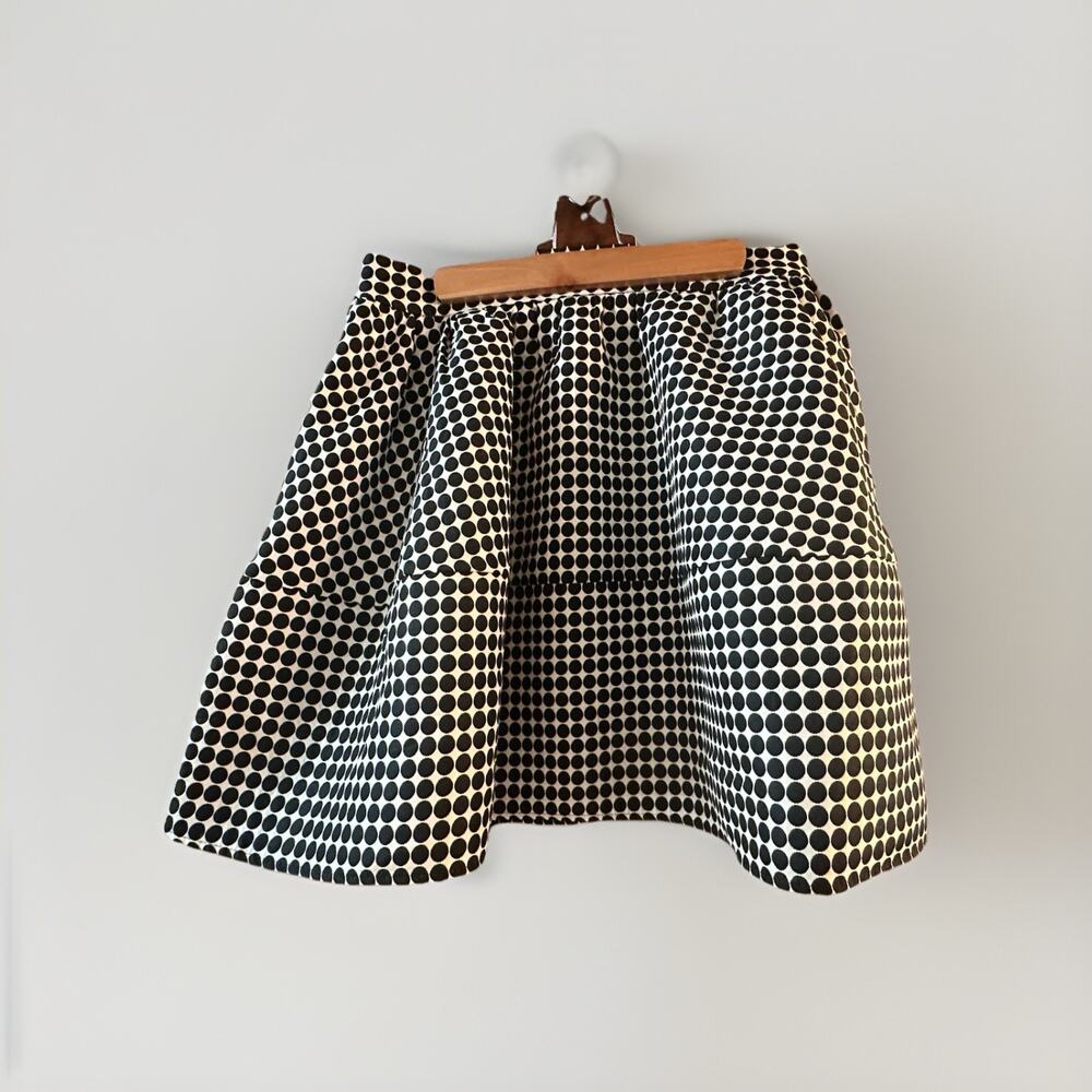 Express Black White Polka Dot Flare Short Skirt Regular Size 10 Women Pull On